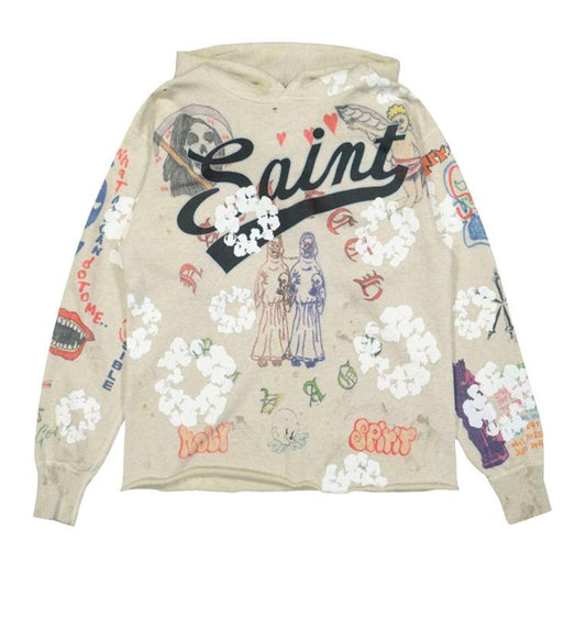 Saint Micheal x Deinm Tears Hoodie